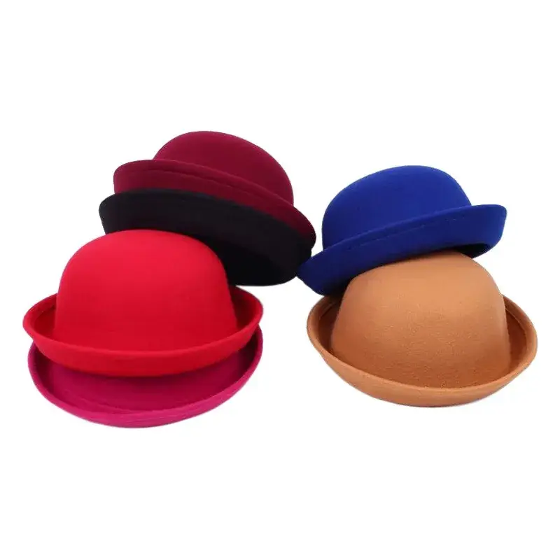 Red Wool Top Hat for Men Women Winter