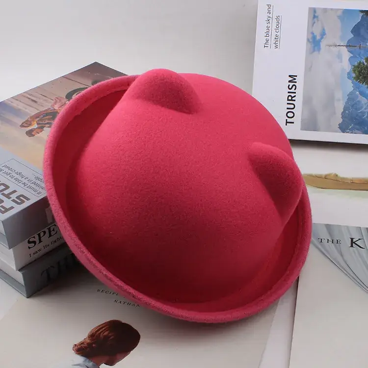 Red Wool Top Hat for Men Women Winter - Image 15