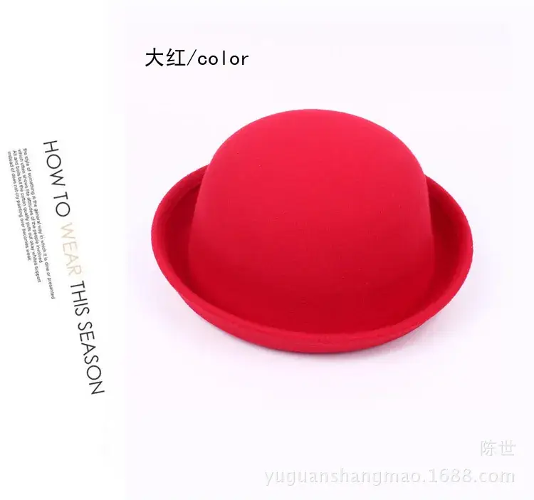 Red Wool Top Hat for Men Women Winter - Image 5