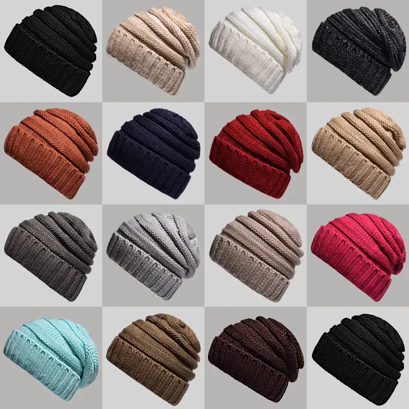 Women's Pink Wool Flanged Ski Cap Autumn Winter