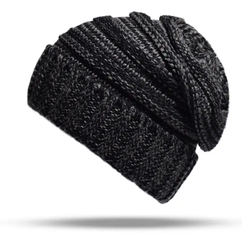 Women's Pink Wool Flanged Ski Cap Autumn Winter - Image 11