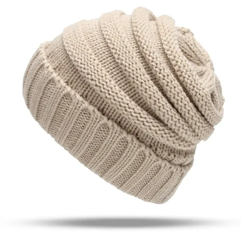 Women's Pink Wool Flanged Ski Cap Autumn Winter - Image 13