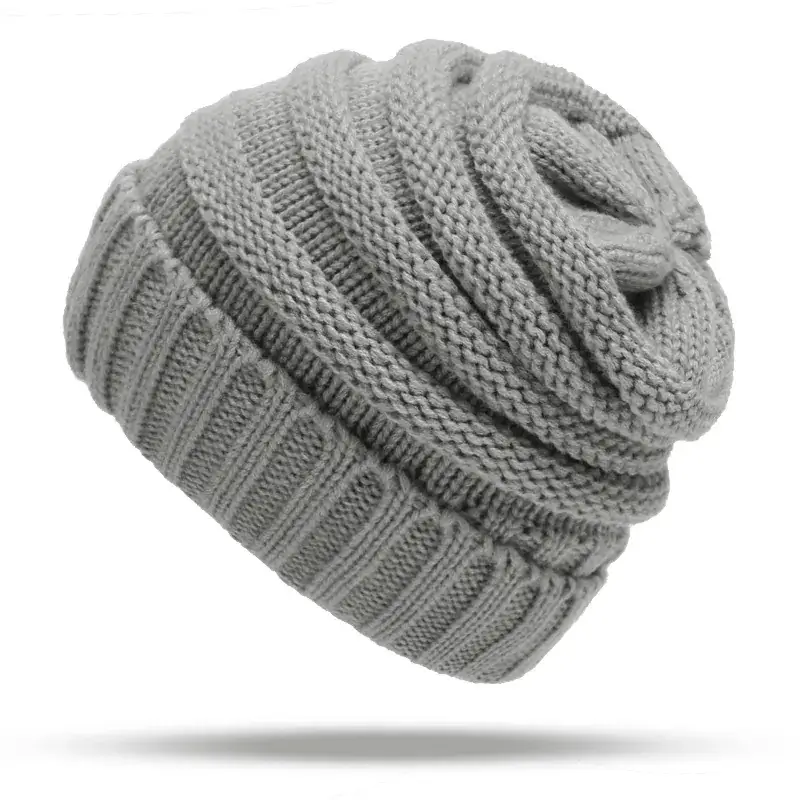 Women's Pink Wool Flanged Ski Cap Autumn Winter - Image 14