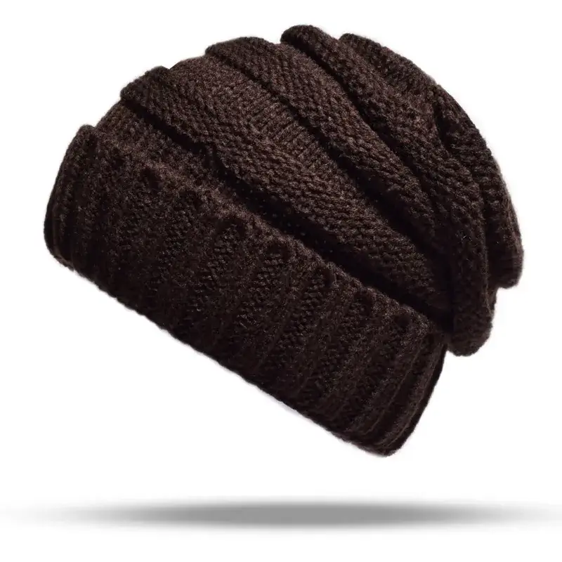 Women's Pink Wool Flanged Ski Cap Autumn Winter - Image 16