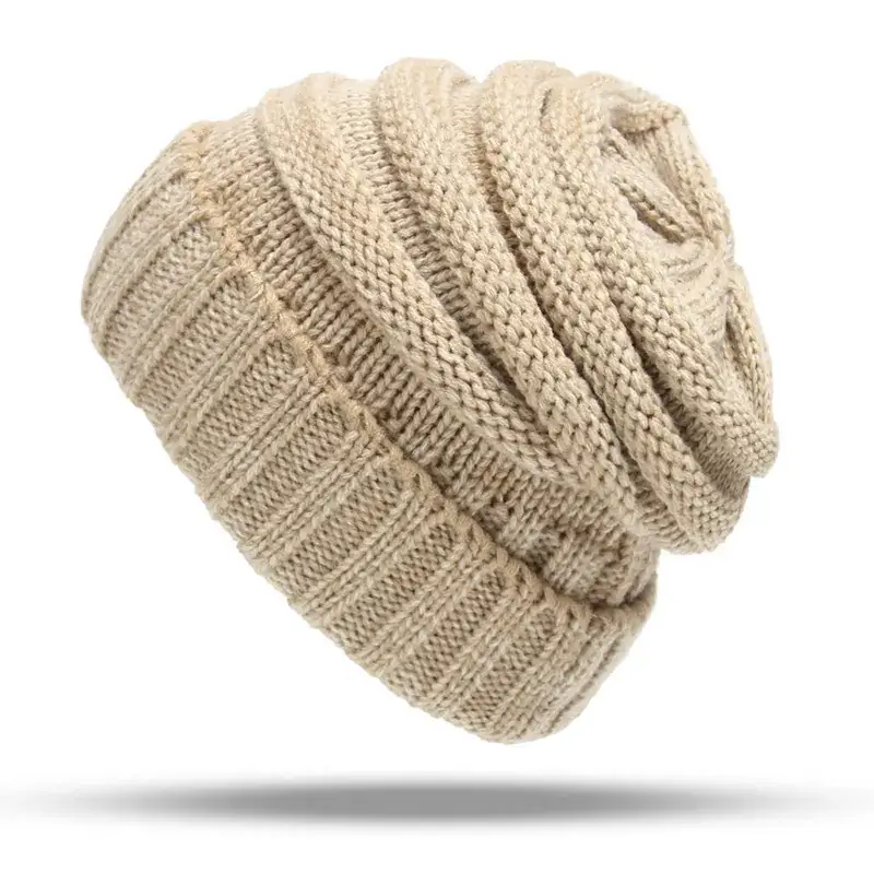 Women's Pink Wool Flanged Ski Cap Autumn Winter - Image 17