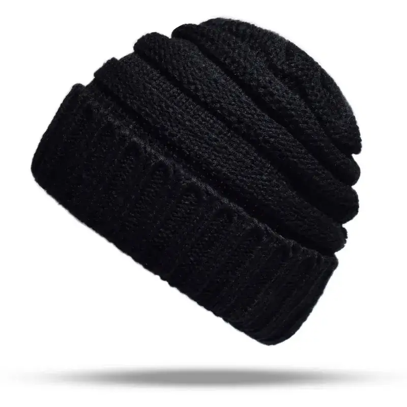 Women's Pink Wool Flanged Ski Cap Autumn Winter - Image 4