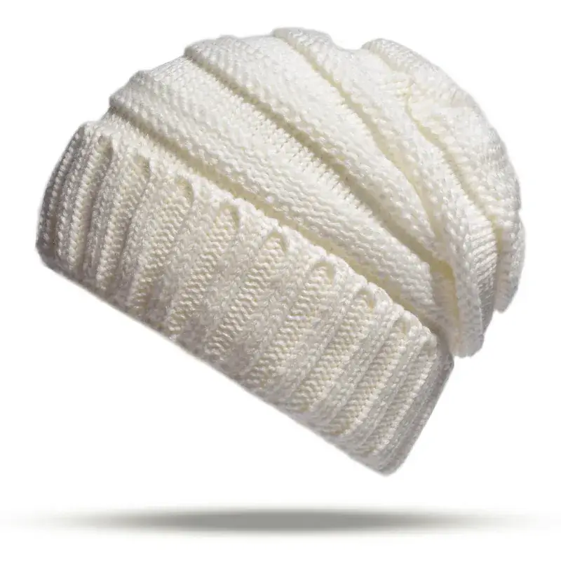 Women's Pink Wool Flanged Ski Cap Autumn Winter - Image 5