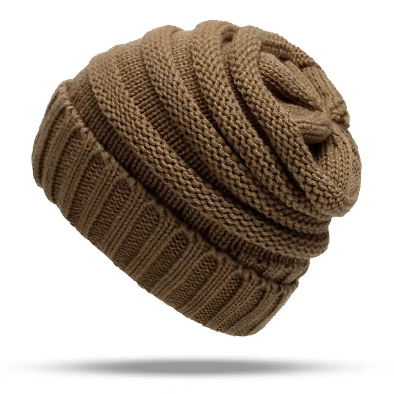 Women's Pink Wool Flanged Ski Cap Autumn Winter - Image 9