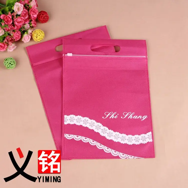 Pink Self-Sealing Gift Bags with Lace Trim - Image 2