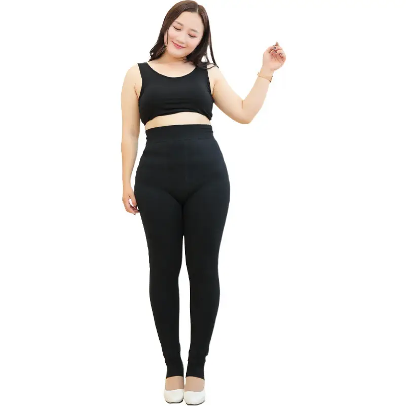 1014 Plus Fat Size Cotton Padded Leggings Winter Women