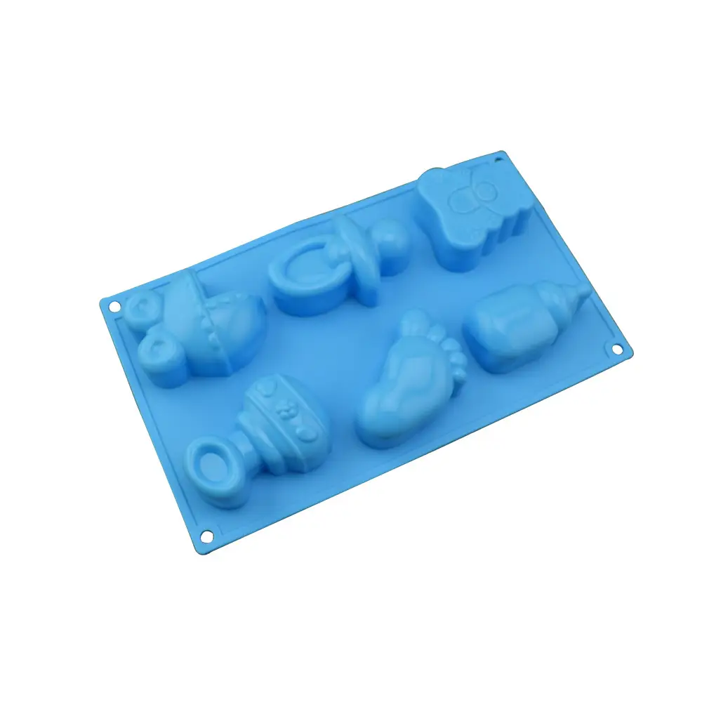 6-Piece Silicone Cake Mold Orange High Temp