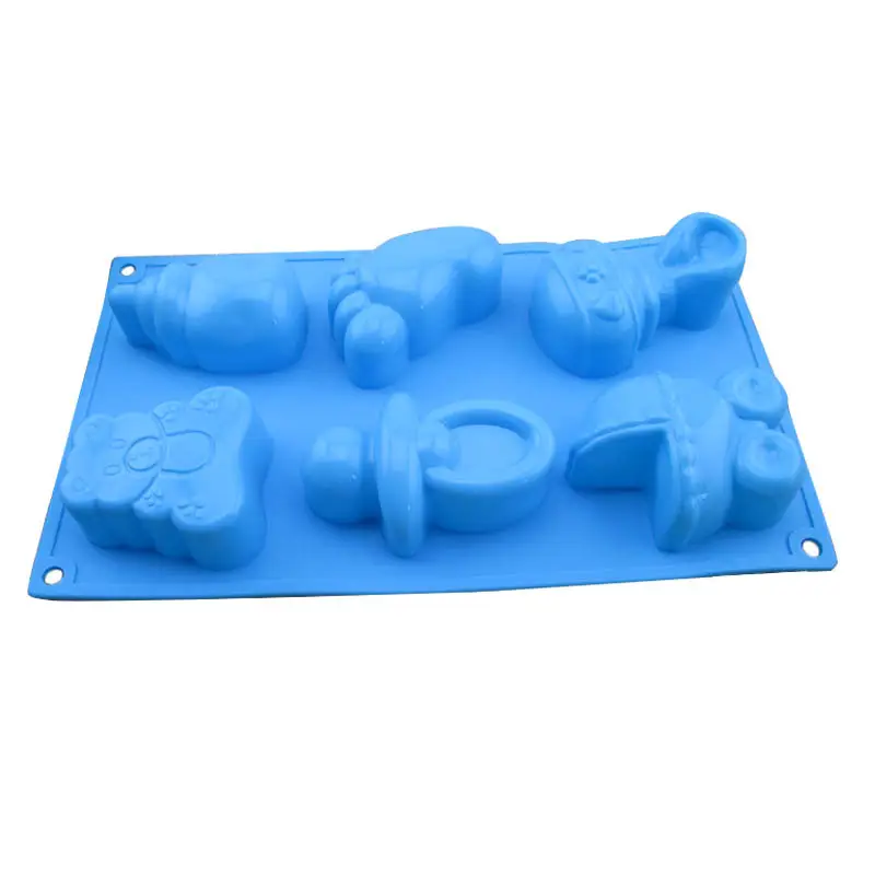 6-Piece Silicone Cake Mold Orange High Temp