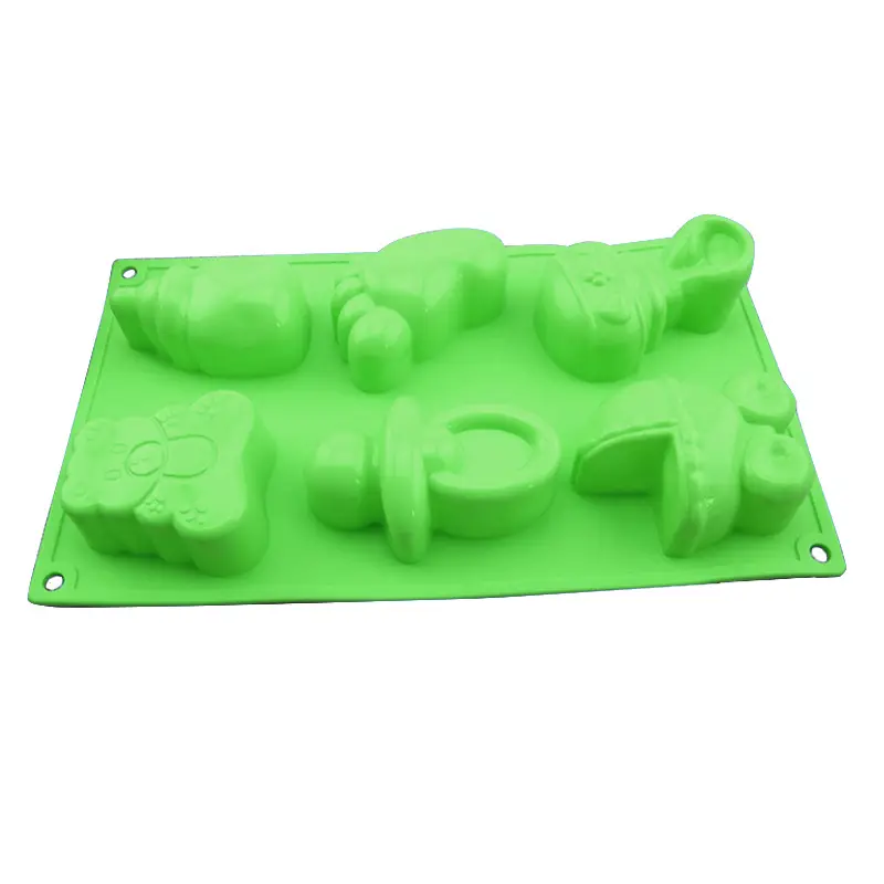 6-Piece Silicone Cake Mold Orange High Temp