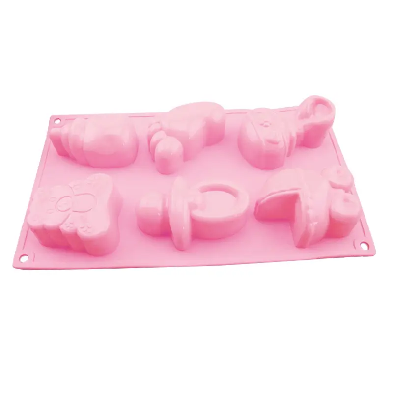 6-Piece Silicone Cake Mold Orange High Temp