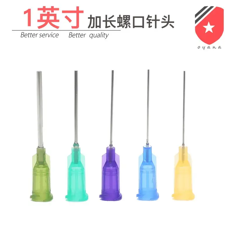 25mm Screw Dispensing Needle 1.0inch Tube Extended Plastic Seat Stainless Steel