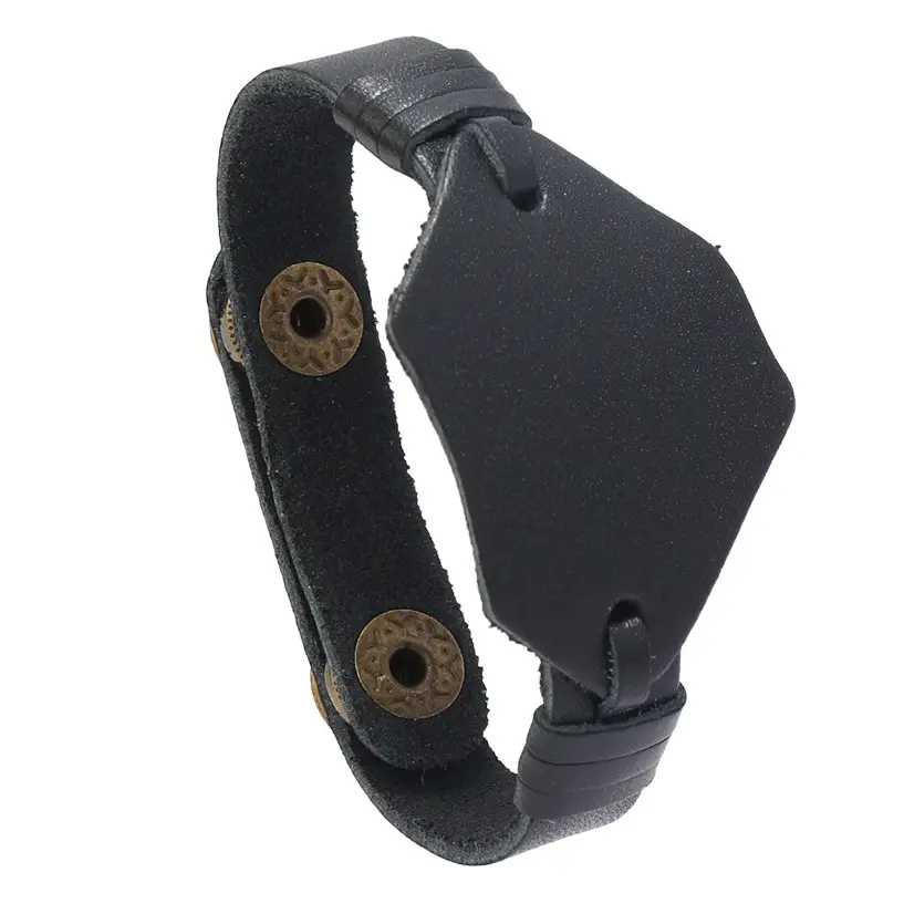 Men's Retro Woven Leather Bracelets Brown Black