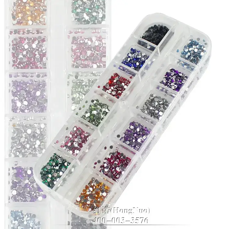 Nail Diamond Rhinestones 1.5-2.0m Round Box