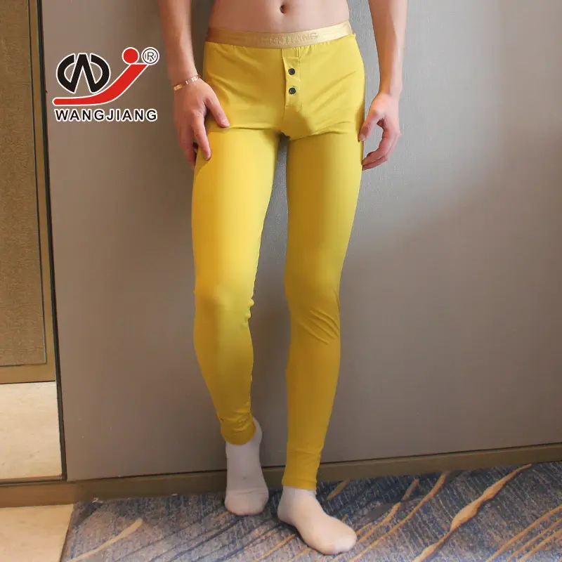 Men's Warm Gray Leggings with Gold Belt
