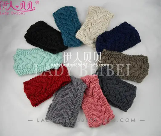 Knitted Wool Women's Hair Band with Retro Twist