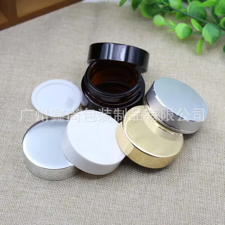 Wholesale Brown Face Cream Bottle 30g Glass Cosmetic Packaging - Image 2