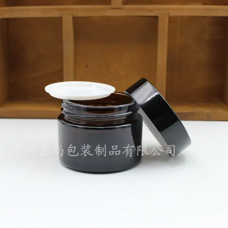 Wholesale Brown Face Cream Bottle 30g Glass Cosmetic Packaging - Image 3