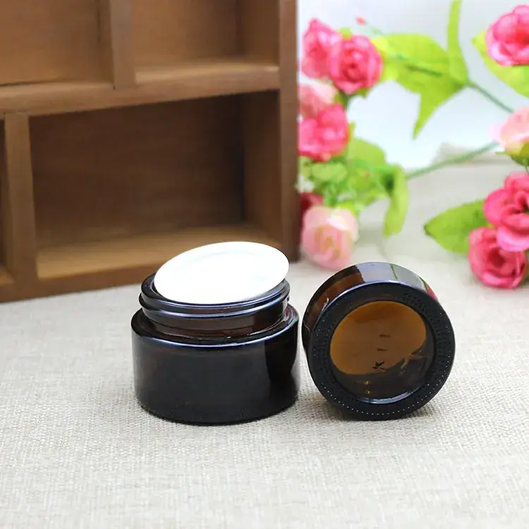 Wholesale Brown Face Cream Bottle 30g Glass Cosmetic Packaging - Image 4