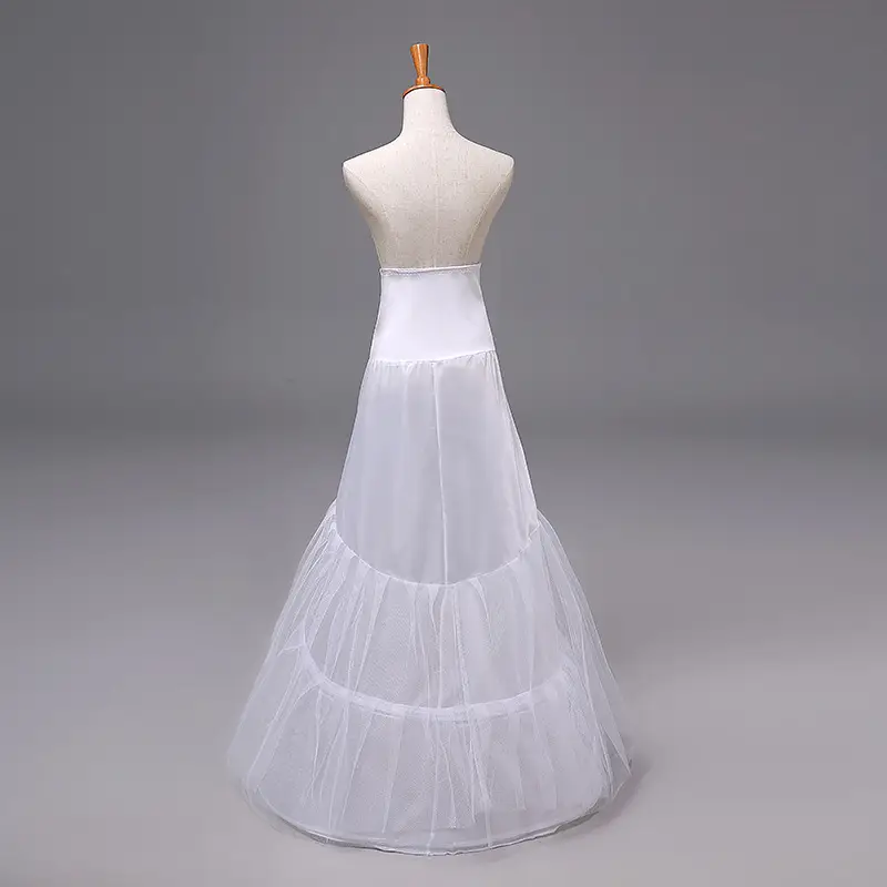 Lycra Waist 2 Layer Fishtail Skirt White