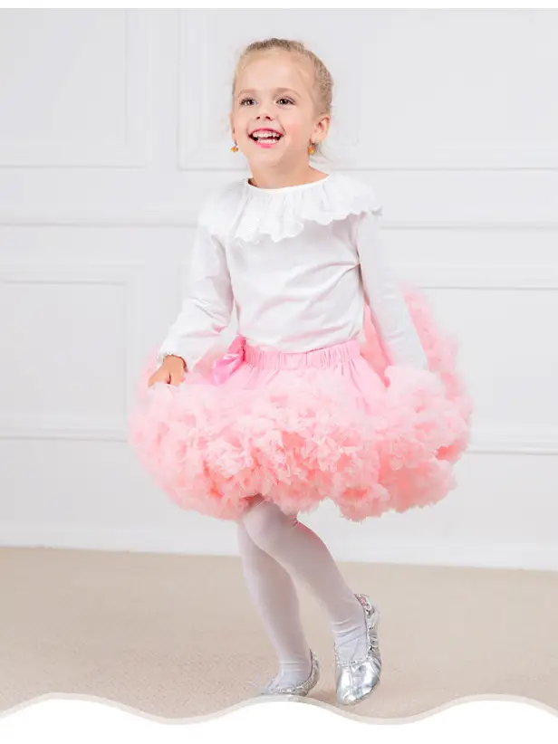 Green Puffy Tulle Skirt for Girls Summer Wear