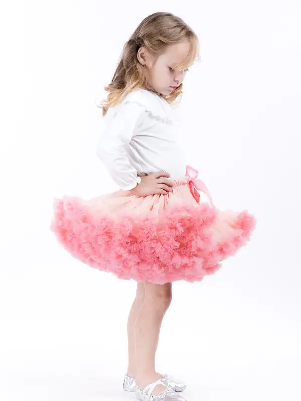 Green Puffy Tulle Skirt for Girls Summer Wear