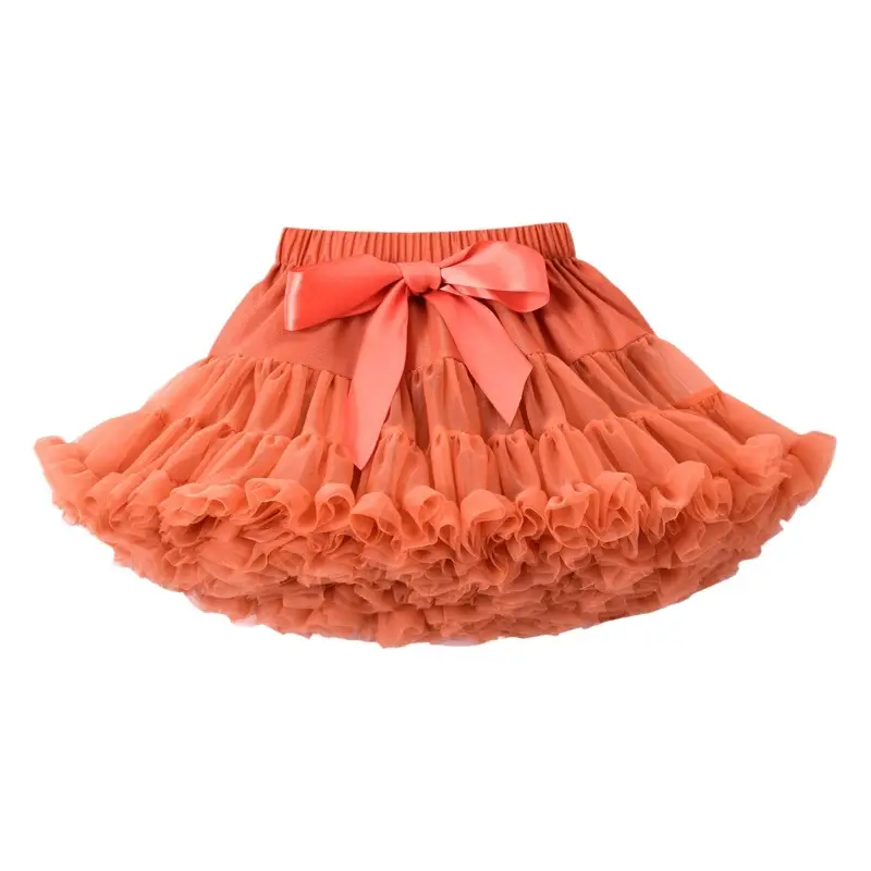 Green Puffy Tulle Skirt for Girls Summer Wear