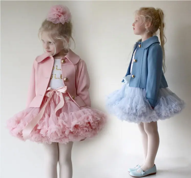 Green Puffy Tulle Skirt for Girls Summer Wear — feature 13