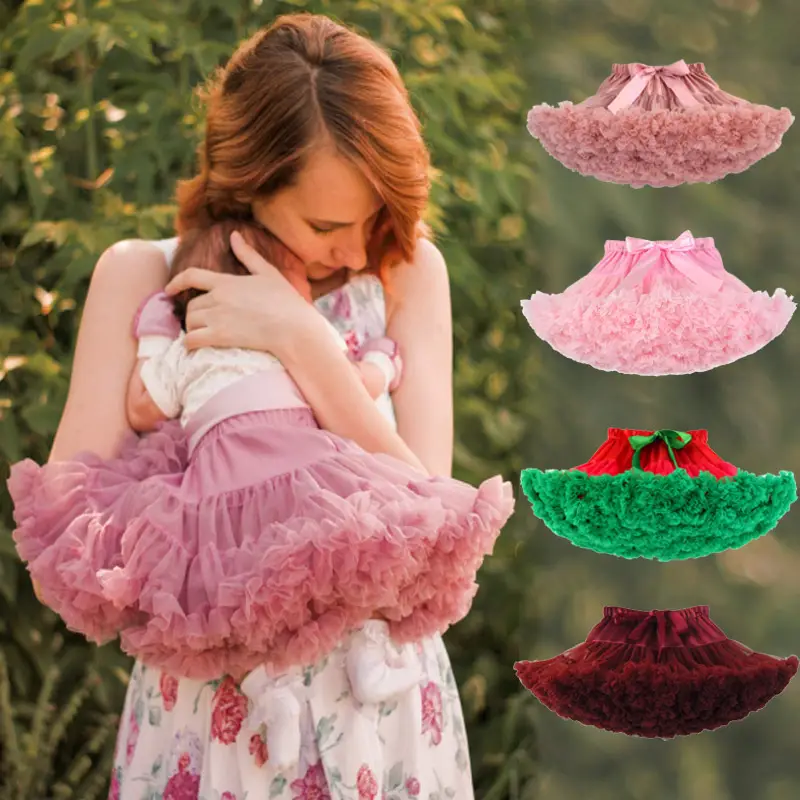 Green Puffy Tulle Skirt for Girls Summer Wear — feature 19