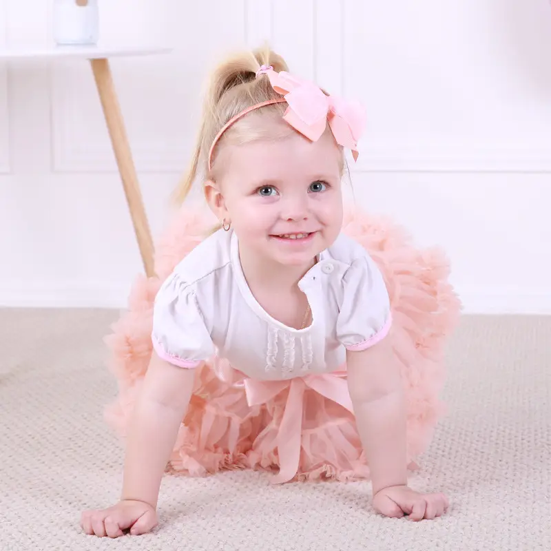 Green Puffy Tulle Skirt for Girls Summer Wear — feature 9