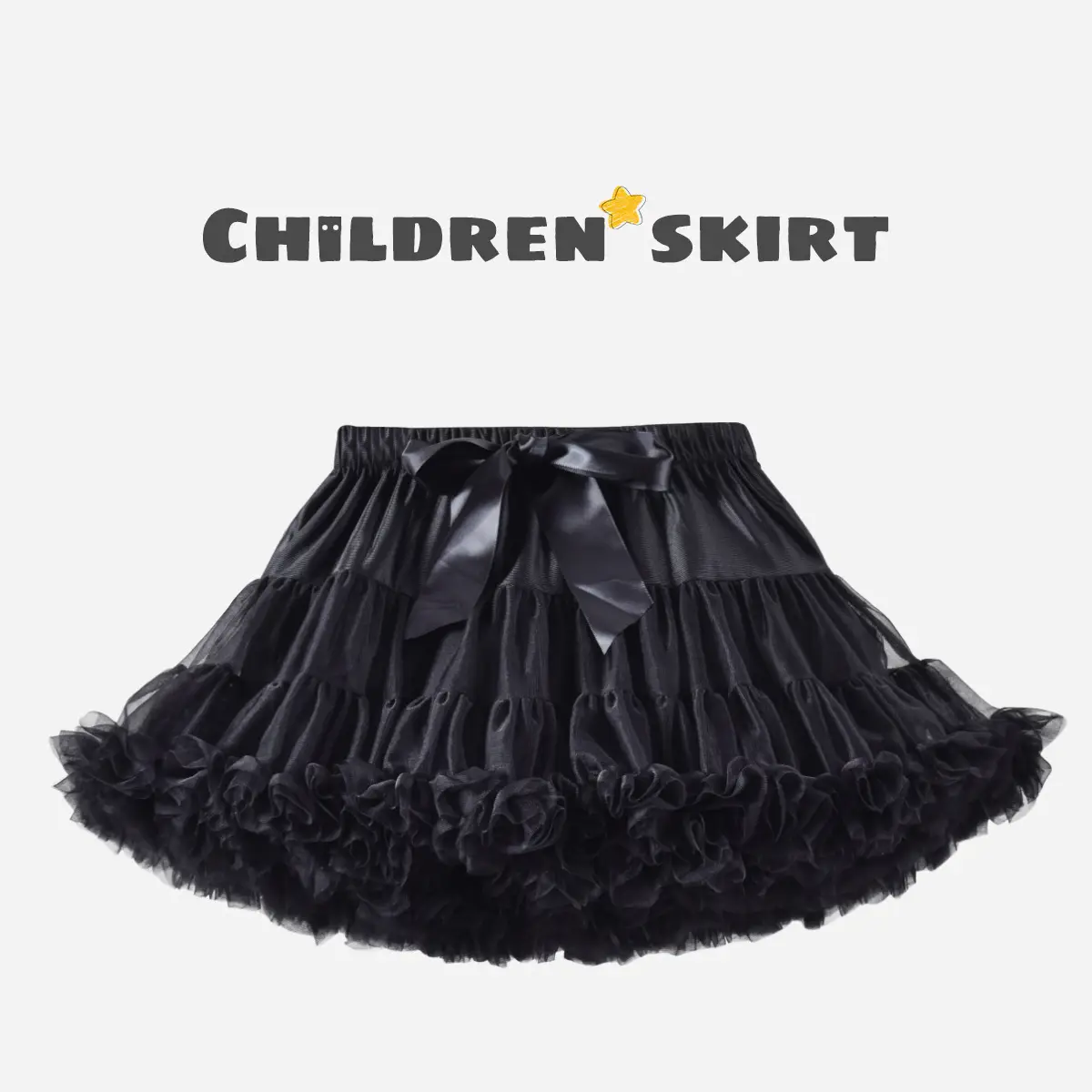 Green Puffy Tulle Skirt for Girls Summer Wear