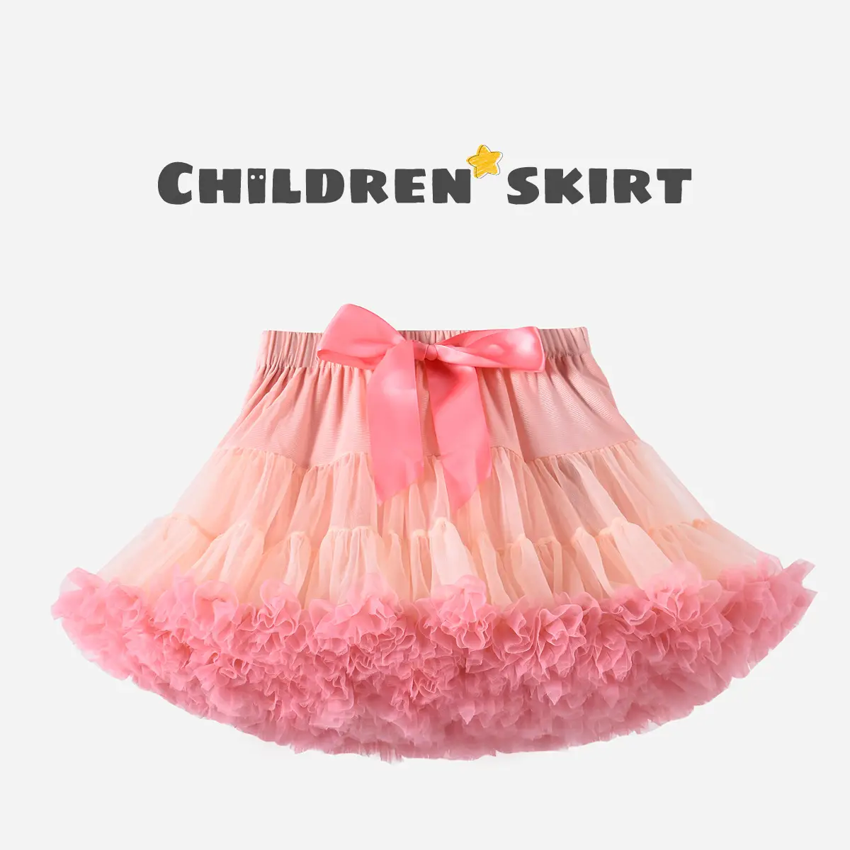 Green Puffy Tulle Skirt for Girls Summer Wear