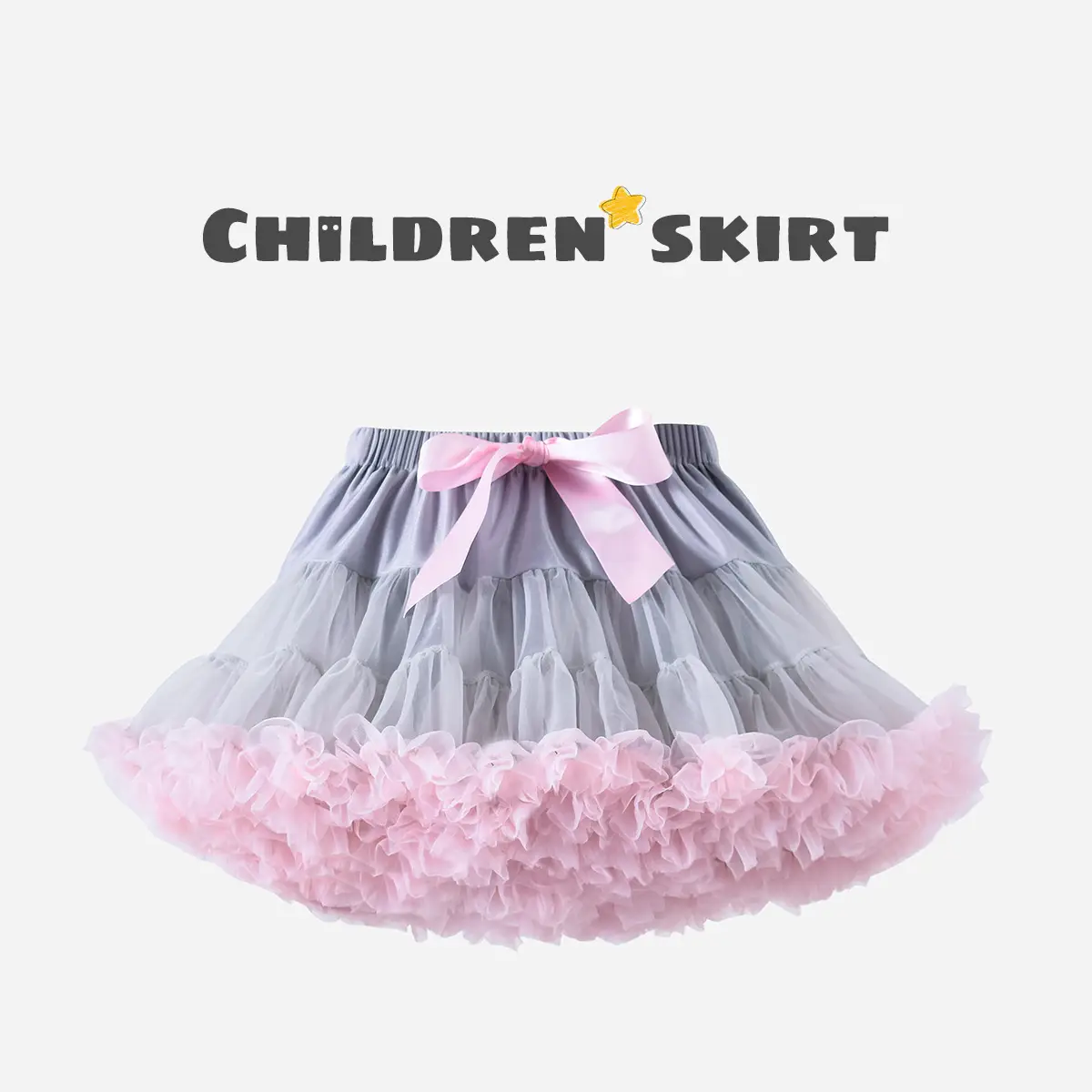 Green Puffy Tulle Skirt for Girls Summer Wear