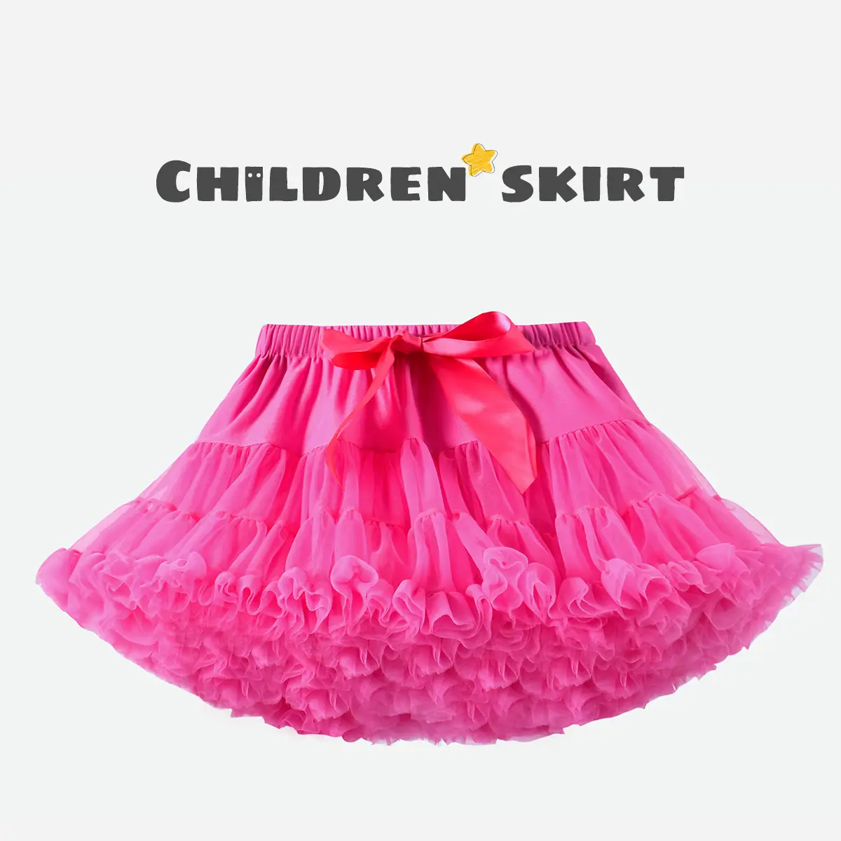 Green Puffy Tulle Skirt for Girls Summer Wear