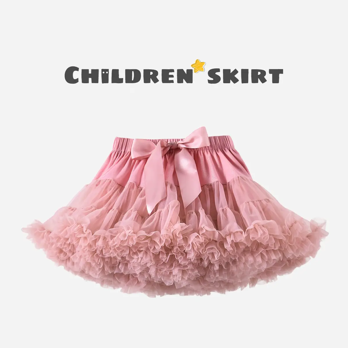 Green Puffy Tulle Skirt for Girls Summer Wear