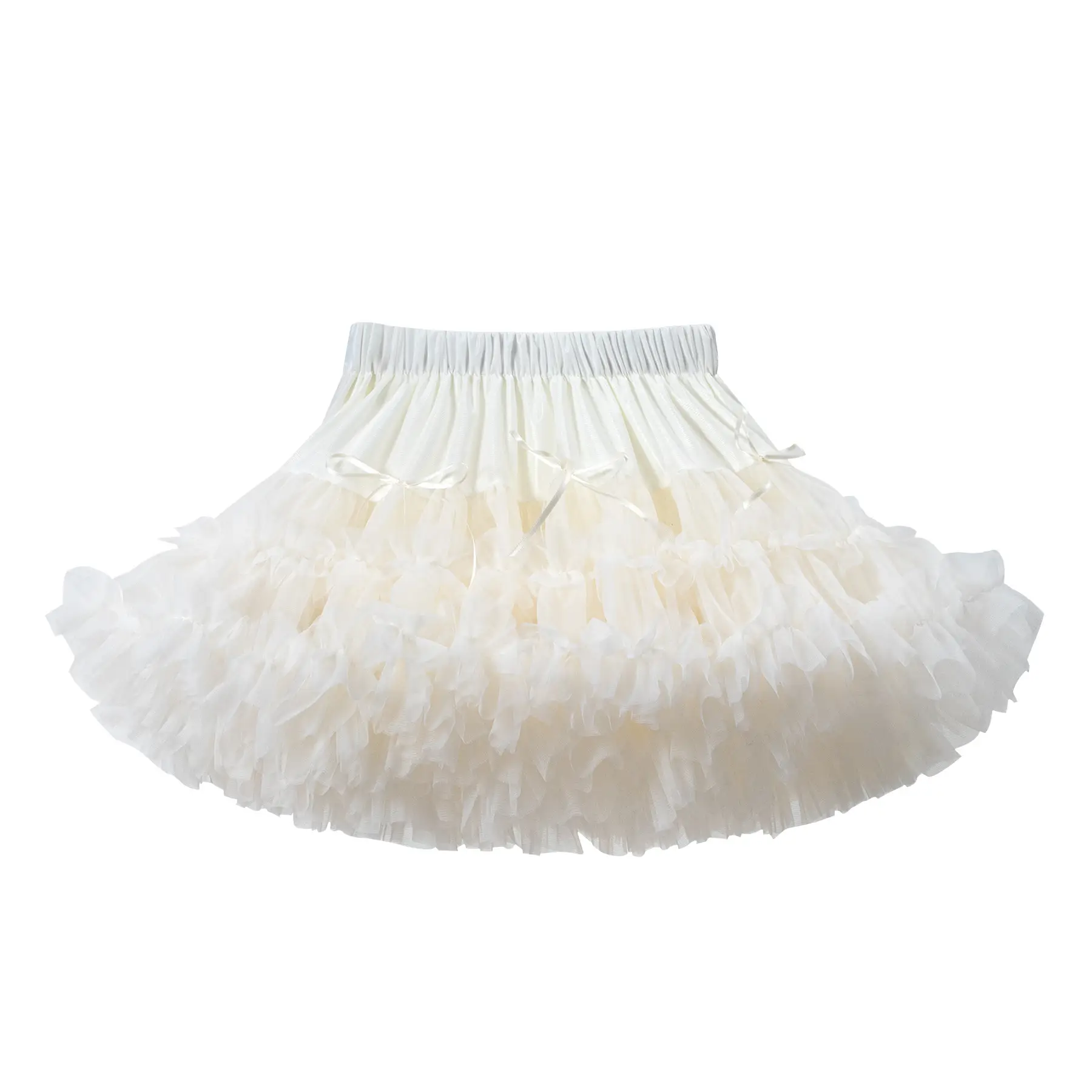 Green Puffy Tulle Skirt for Girls Summer Wear