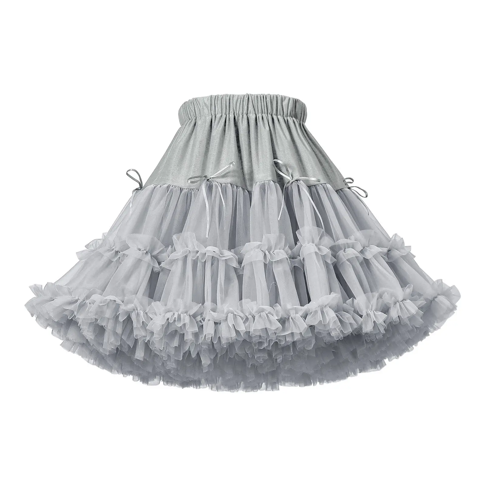 Green Puffy Tulle Skirt for Girls Summer Wear