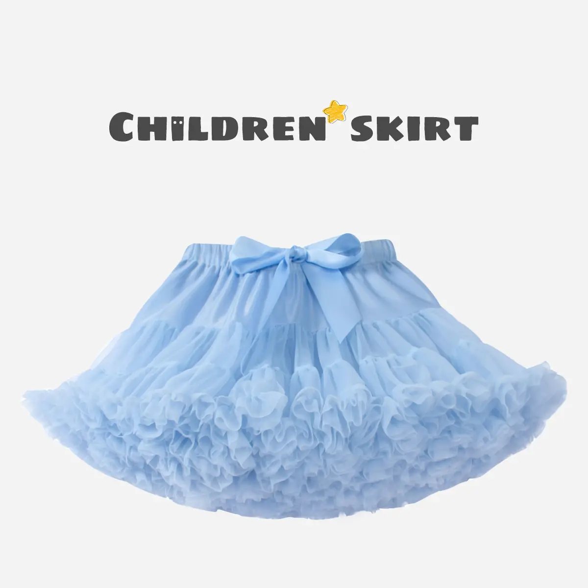 Green Puffy Tulle Skirt for Girls Summer Wear