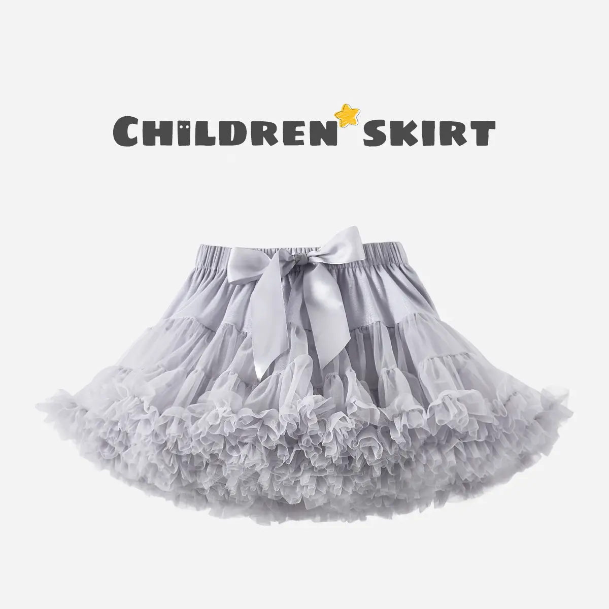 Green Puffy Tulle Skirt for Girls Summer Wear