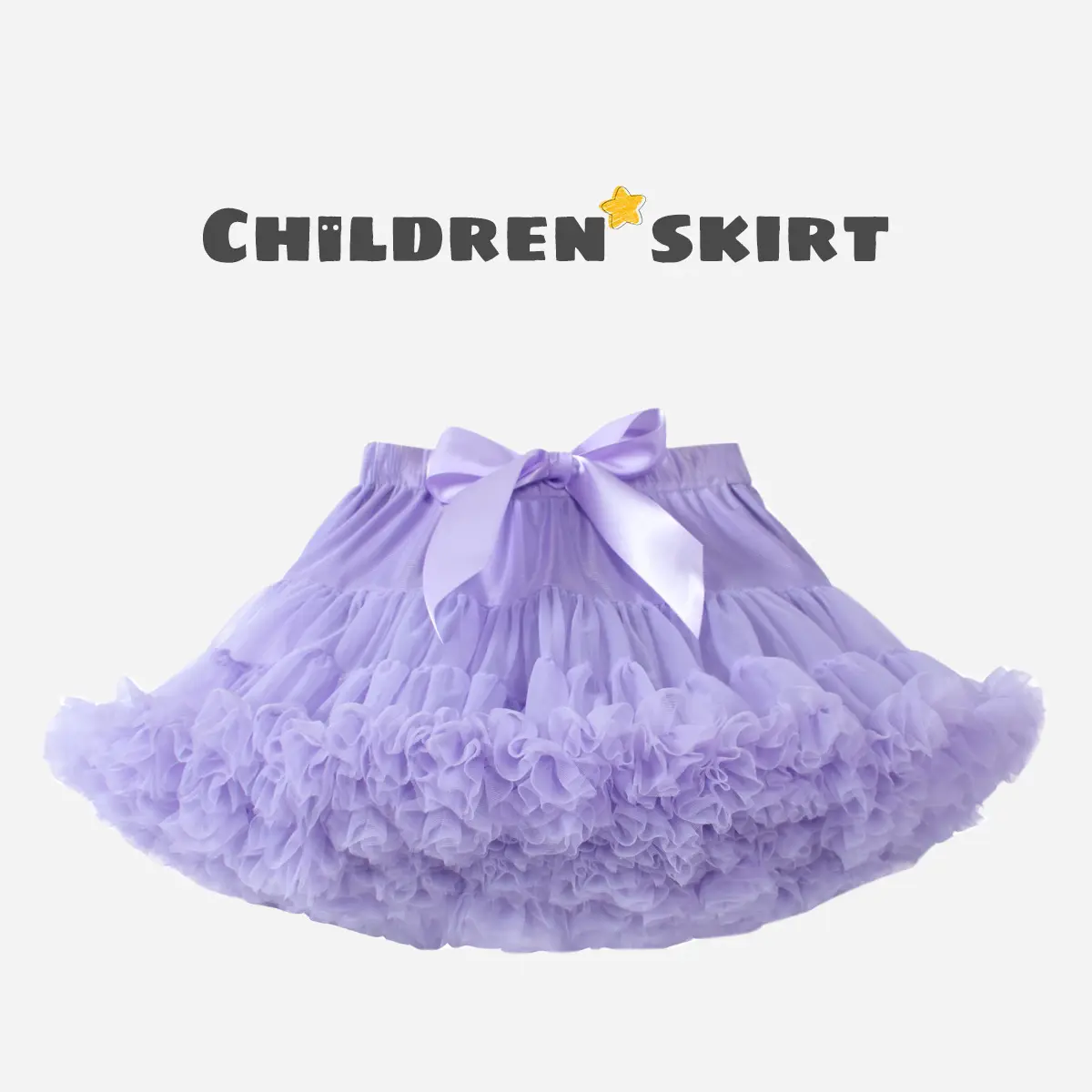 Green Puffy Tulle Skirt for Girls Summer Wear