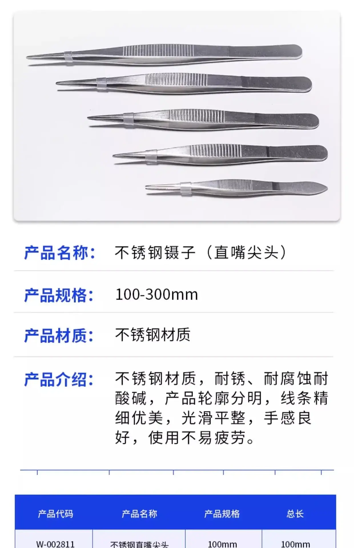 Stainless Steel Round Head Tweezers 140mm — feature 4