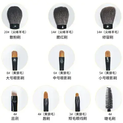 Jinyisheng 10-Piece Fine Wool Makeup Brush Set for Beginners - Image 3