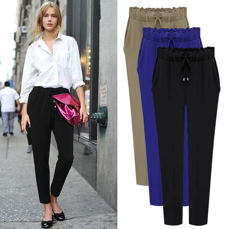 Korean Style Harem Pants Extra Large Blue Loose Fit