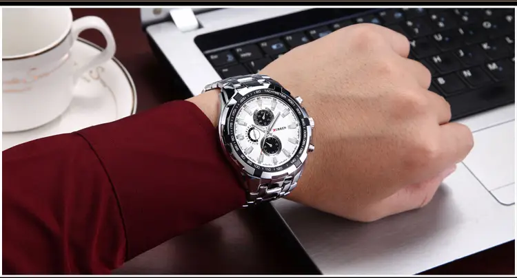 Curren/Carrien 8023 Men's Business Style Quartz Watch Waterproof Round Foreign Trade Men's Watch — feature 15