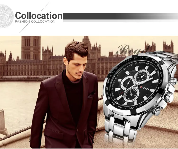 Curren/Carrien 8023 Men's Business Style Quartz Watch Waterproof Round Foreign Trade Men's Watch — feature 17