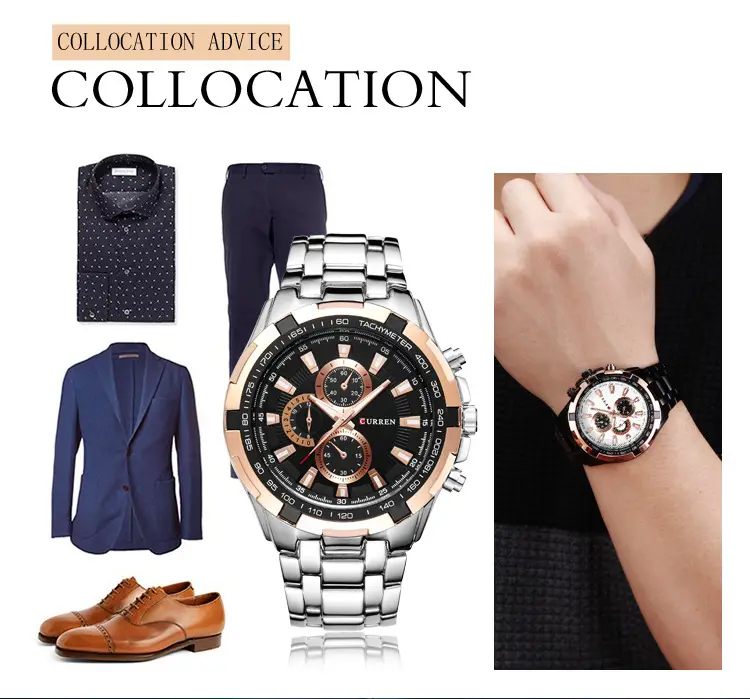 Curren/Carrien 8023 Men's Business Style Quartz Watch Waterproof Round Foreign Trade Men's Watch — feature 18