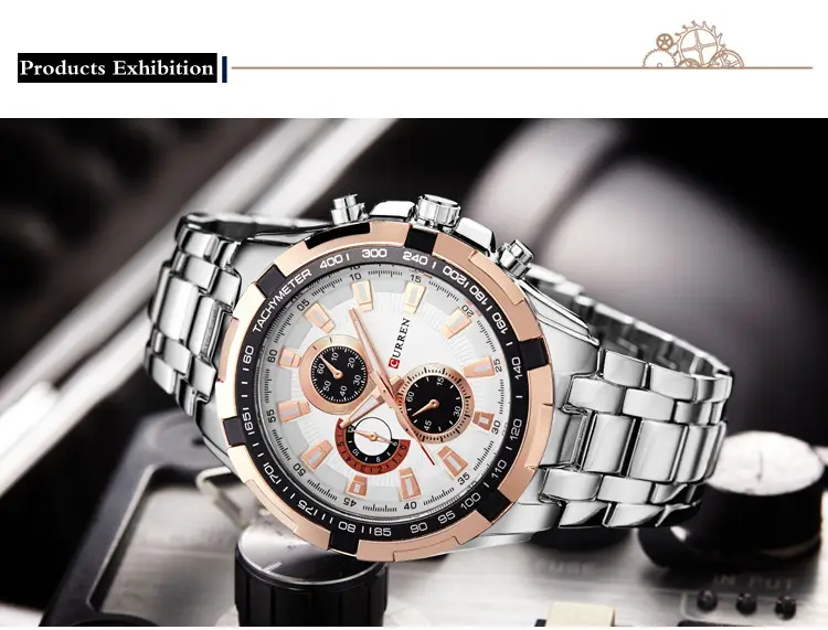 Curren/Carrien 8023 Men's Business Style Quartz Watch Waterproof Round Foreign Trade Men's Watch — feature 3
